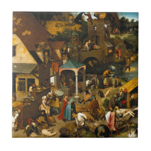 Azulejo De Cerâmica Pieter Bruegel, o Velho - Os Provérbios Holandeses