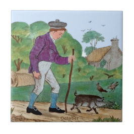 Azulejo De Cerâmica Pig Antiquado Polocromático