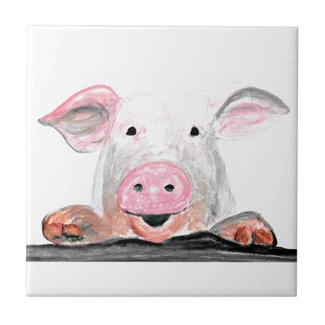 Azulejo De Cerâmica Pig Russo Animais de Criação Cadeias de Criação (Frente)