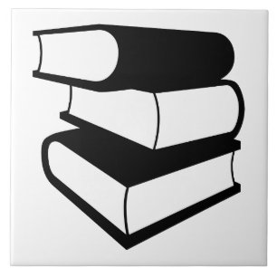 Azulejo De Cerâmica Pilha de livros negros