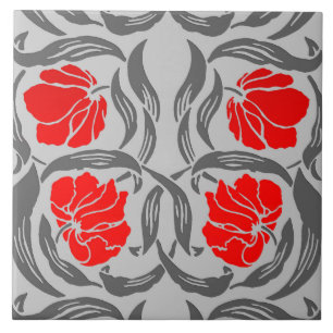 Azulejo De Cerâmica Pimpernel de William Morris, cinzas de prata e