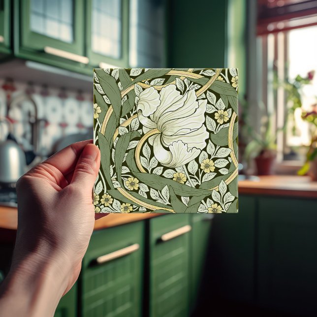 Azulejo De Cerâmica Pimpernel Seamless 1/2 William Morris Arts Artesan (Criador carregado)