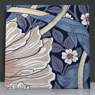 Azulejo De Cerâmica Pimpernel Seamless 4 de 12 Azul empoeirado e Branc