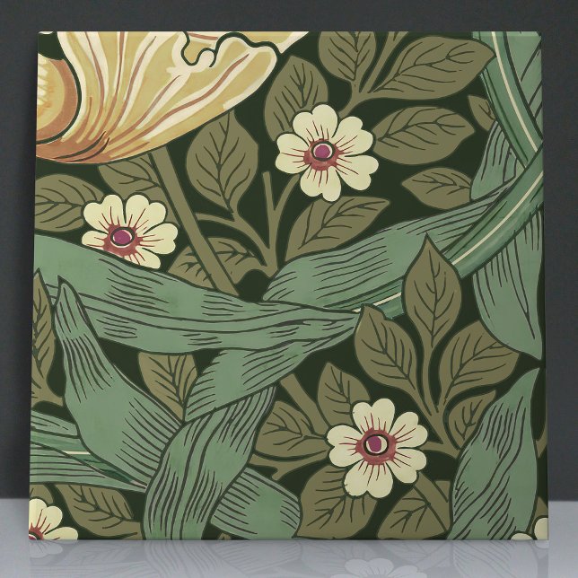 Azulejo De Cerâmica Pimpernel Seamless 8 de 12 Verdes Amarelas Quentes (Criador carregado)