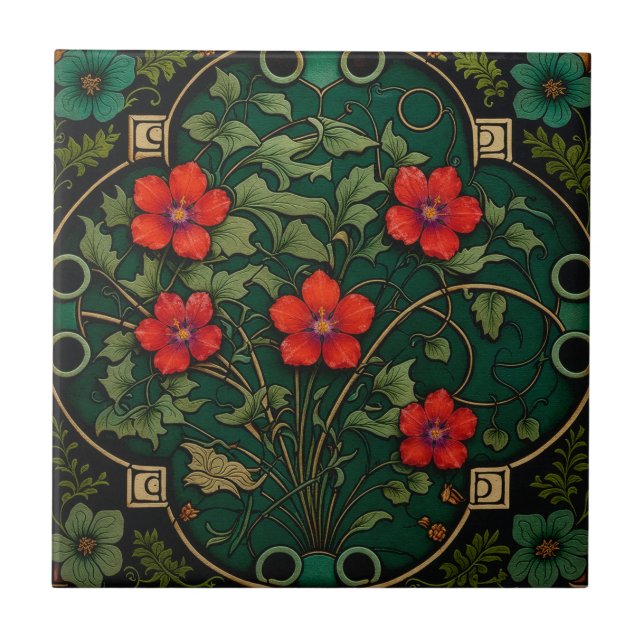Azulejo De Cerâmica Pimpinela Escarlate  (Frente)