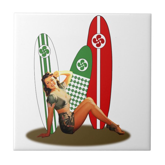 Azulejo De Cerâmica Pin-up Basco França (Frente)