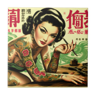 Azulejo De Cerâmica Pin-up Oriental Retro