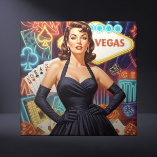 Azulejo De Cerâmica Pin-up Retro de Las Vegas
