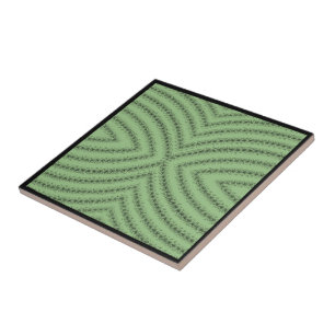 Azulejo De Cerâmica Pincéis Texturizados Curvos Padrão Preto Verde