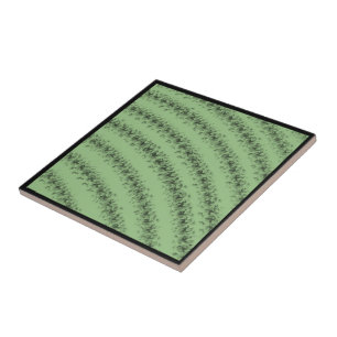 Azulejo De Cerâmica Pincéis Texturizados Curvos Padrão Preto Verde