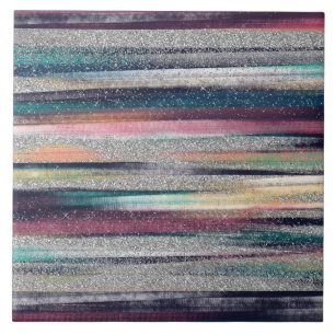 Azulejo De Cerâmica Pincel Azul Cor-de-rosa Dourado Moderno Pincel Tra