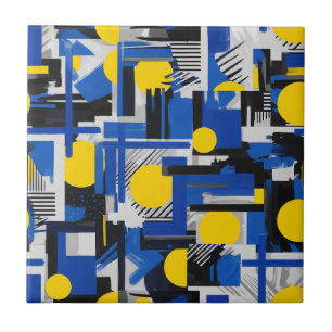 Azulejo De Cerâmica Pincelada Abstrata Retro (7)