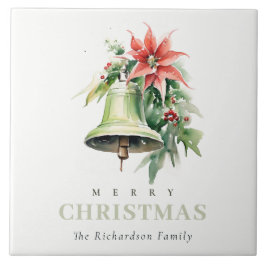 Azulejo De Cerâmica Pine Poinsettia Foliage - Pinho de Natal