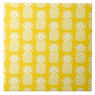 Azulejo De Cerâmica Pineapple Padrão Amarelo e branco