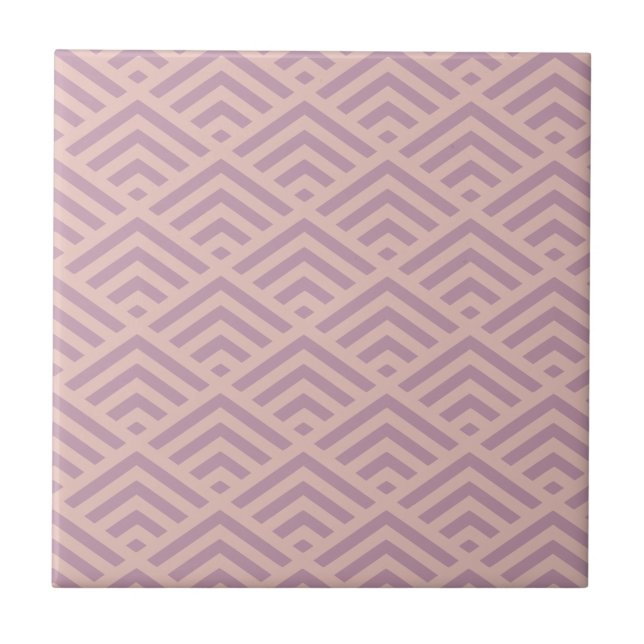 Azulejo De Cerâmica Pink Art Deco Diamond Patterno (Frente)
