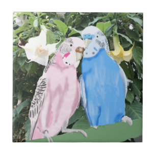 Azulejo De Cerâmica Pink e Blue Kissing Orçamentos e Angel Trumpets