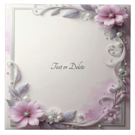 Azulejo De Cerâmica Pink Floral Frame Ceramic Tile