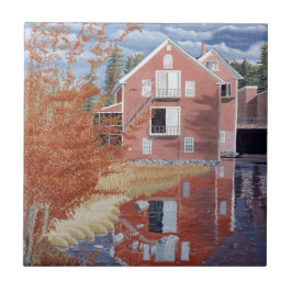 Azulejo De Cerâmica Pink House in Autumn