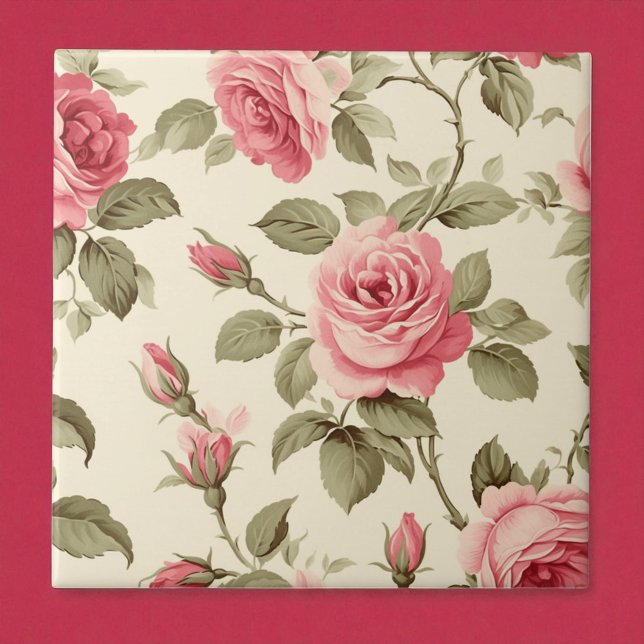 Azulejo De Cerâmica Pink Petal Peach Blossom Elegance (Criador carregado)