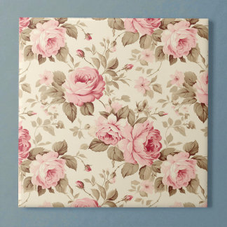 Azulejo De Cerâmica Pink Petal Roses Elegance