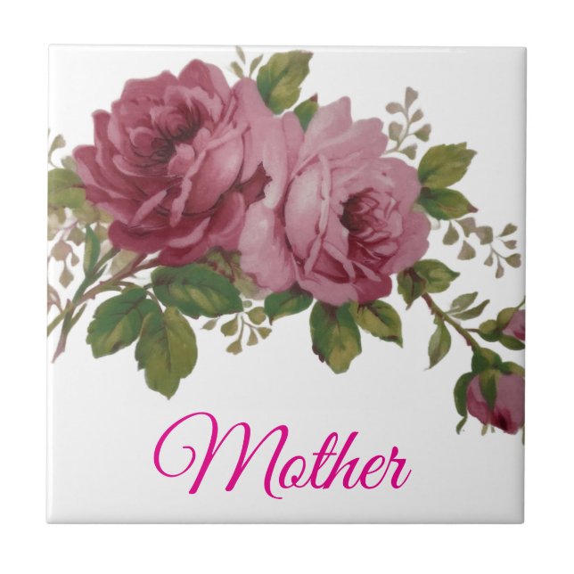 Azulejo De Cerâmica Pink Rose elegance Ceramic Tile (Frente)