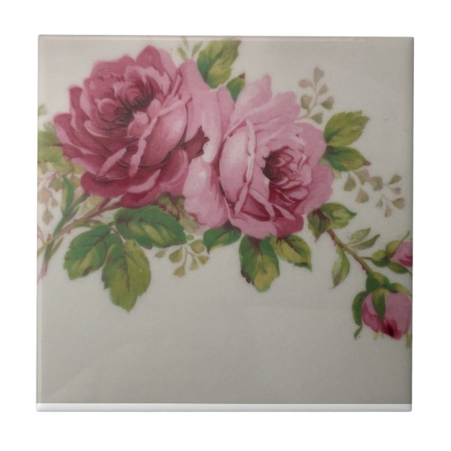 Azulejo De Cerâmica Pink Rose elegance Ceramic Tile (Frente)