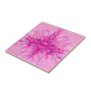Azulejo De Cerâmica PINK SMOKE - Arte Fractal Moderna e abstrato -