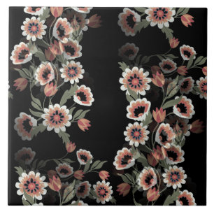 Azulejo De Cerâmica Pinks e Verdes Botânicos Moles Inspirados no Barro