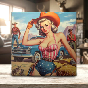 Azulejo De Cerâmica Pino da Cowgirl Retroativa