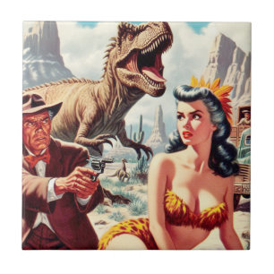 Azulejo De Cerâmica Pino de Sci-Fi Retroativo