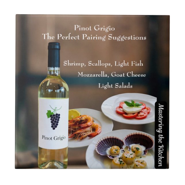 Azulejo De Cerâmica Pinot Grigio Wine Pairing/Mastering the Kitchen (Frente)