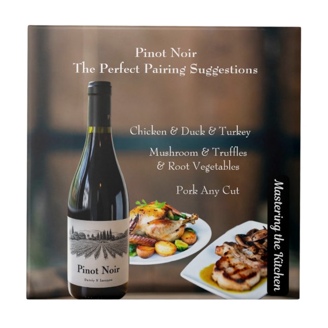 Azulejo De Cerâmica Pinot Noir Wine Pairing/Mastering the Kitchen (Frente)