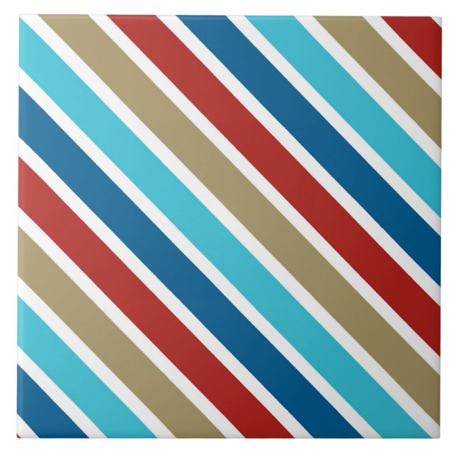Azulejo De Cerâmica Pinstripe Náutico 1 Design (Frente)
