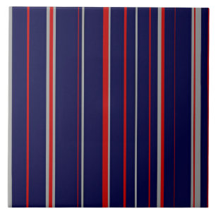 Azulejo De Cerâmica Pinstripes, cores vermelhas, marinho, cinzas