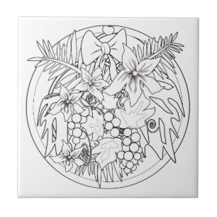 Azulejo De Cerâmica Pinte você mesmo um padrão tropical