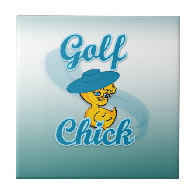 Azulejo De Cerâmica Pintinho #3 do golfe (Frente)