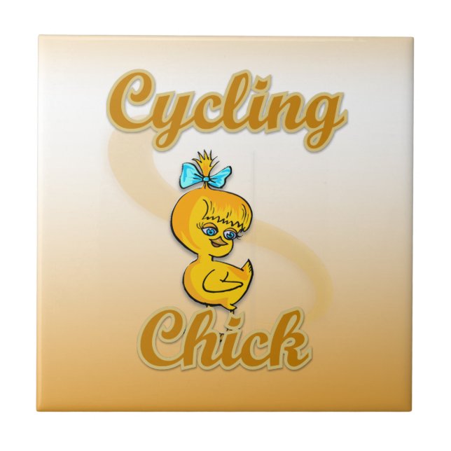 Azulejo De Cerâmica Pintinho de ciclismo (Frente)