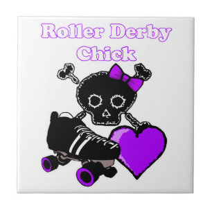Azulejo De Cerâmica Pintinho Roller Derby (Roxo)