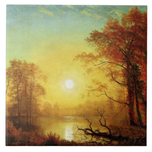 Azulejo De Cerâmica Pintor Albert Bierstadt, Sunrise