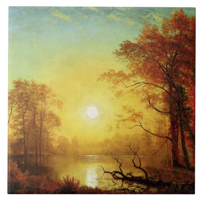 Azulejo De Cerâmica Pintor Albert Bierstadt, Sunrise (Frente)