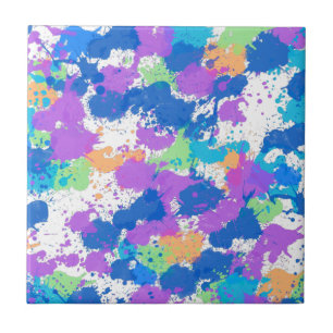 Azulejo De Cerâmica Pintor de Abstrato de Cores legal, Blurple