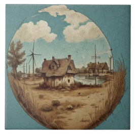 Azulejo De Cerâmica Pintura a óleo das paisagens marítimas n.o9