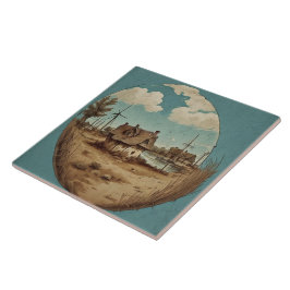 Azulejo De Cerâmica Pintura a óleo das paisagens marítimas n.o9