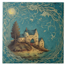 Azulejo De Cerâmica Pintura a óleo das paisagens marítimas n.o 12