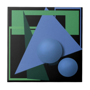 Azulejo De Cerâmica pintura abstrato, abstração, verde e preto