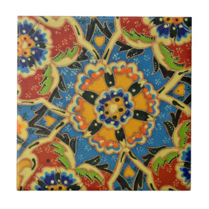 Azulejo De Cerâmica Pintura antiga mosaica de flores
