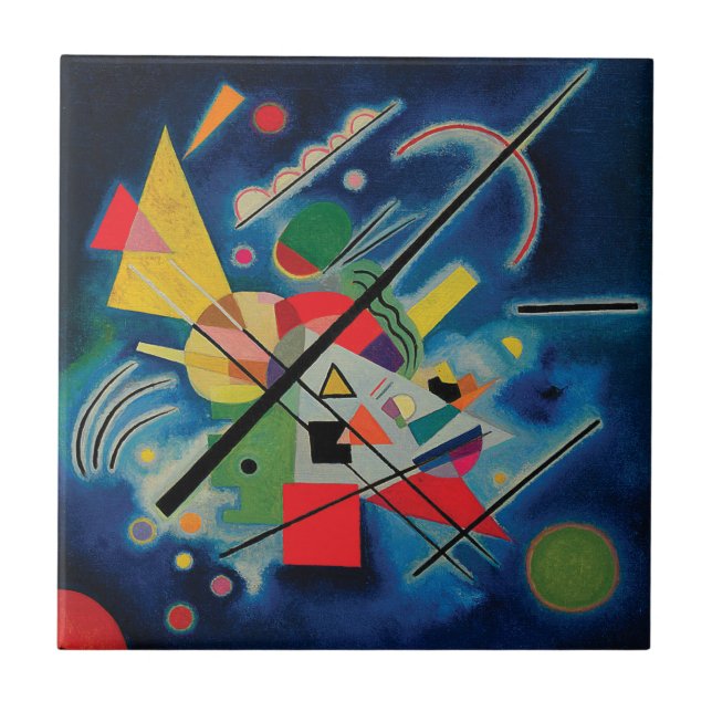 Azulejo De Cerâmica Pintura azul de Wassily Kandinsky (Frente)