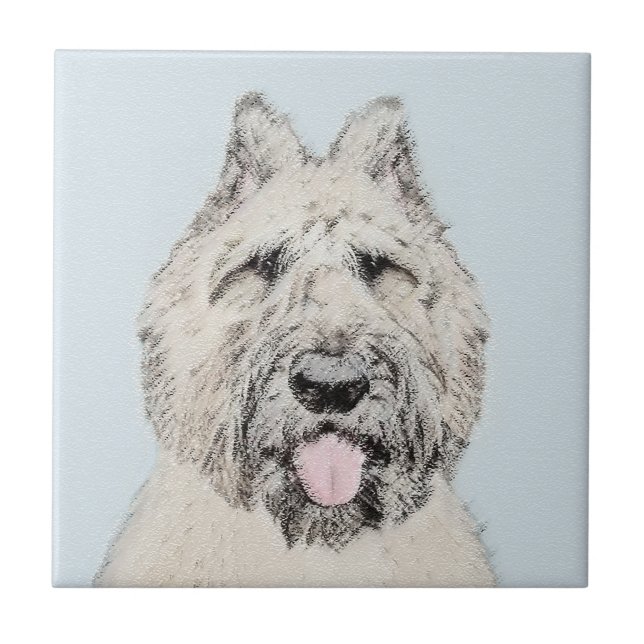 Azulejo De Cerâmica Pintura Bouvier des Flandres - Arte Cachorra Origi (Frente)