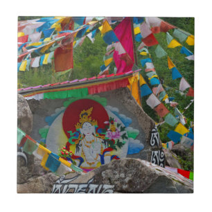 Azulejo De Cerâmica Pintura Budista em Rochas