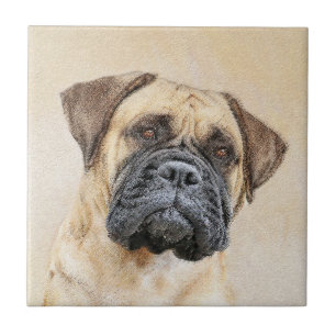 Azulejo De Cerâmica Pintura Bullmastiff - Arte Cachorra Original